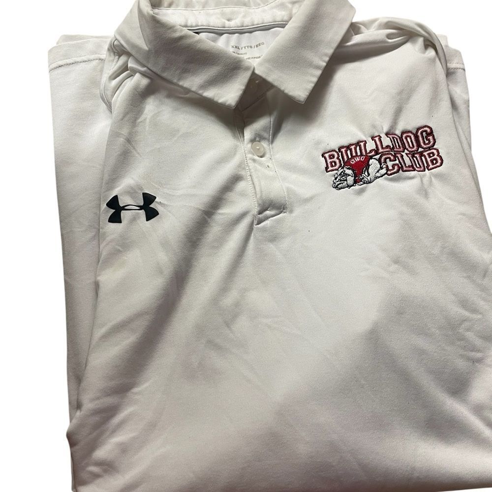 Under Armour White Polo with Bulldog Club Emblem Gardner Webb XXL